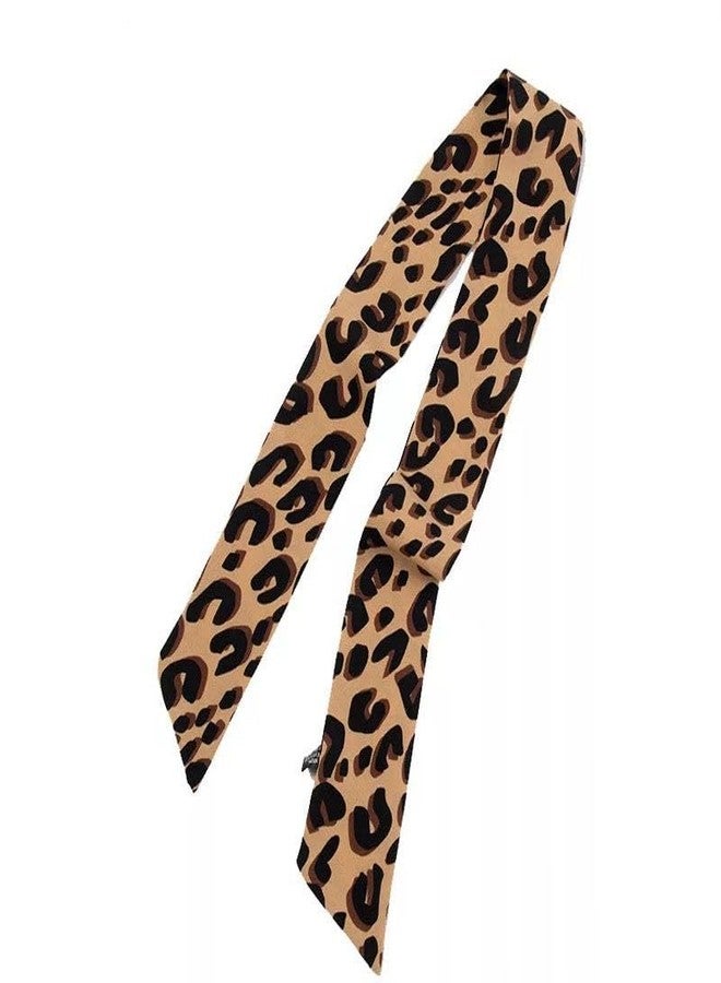 YSSZAM Brown Leopard Neck Tie Chic Skinny Scarf Hairband Stylish Purse Scarf Leopard Accessory Women's Fashion Scarves - Image 3